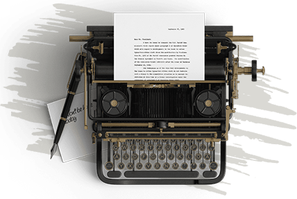 Vintage typewriter for book editing